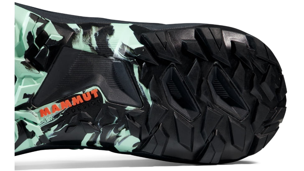 Mammut Sertig TR Low Running Shoe - Mens, Black/Neo Mint, 10.5US, 3030-04940-00733-1105