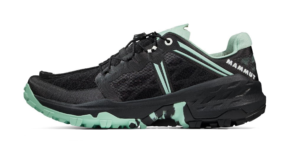 Mammut Sertig TR Low Running Shoe - Mens, Black/Neo Mint, 10.5US, 3030-04940-00733-1105