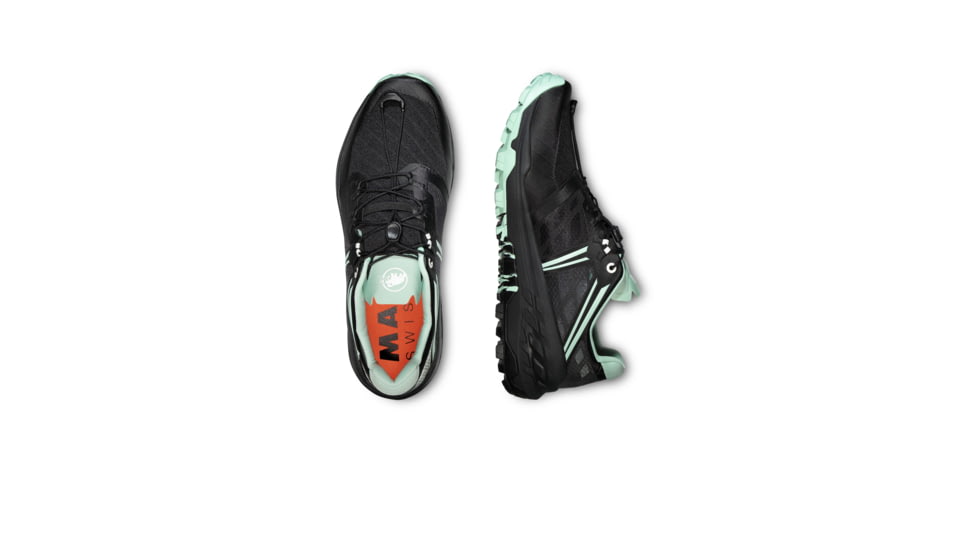 Mammut Sertig TR Low Running Shoes - Mens, Black-Neo Mint, US 7.5, 3030-04940-00733-1065