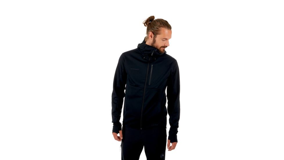 Mammut Ultimate V Hooded Softshell Jacket - Mens, Black-Black, M, 1011-00061-0052-114