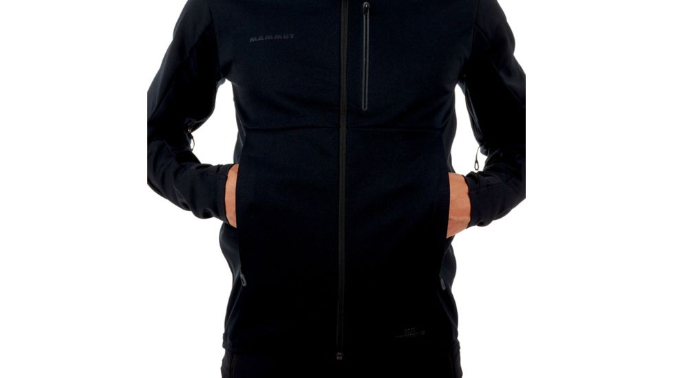 Mammut Ultimate V Hooded Softshell Jacket - Mens, Black-Black, M, 1011-00061-0052-114