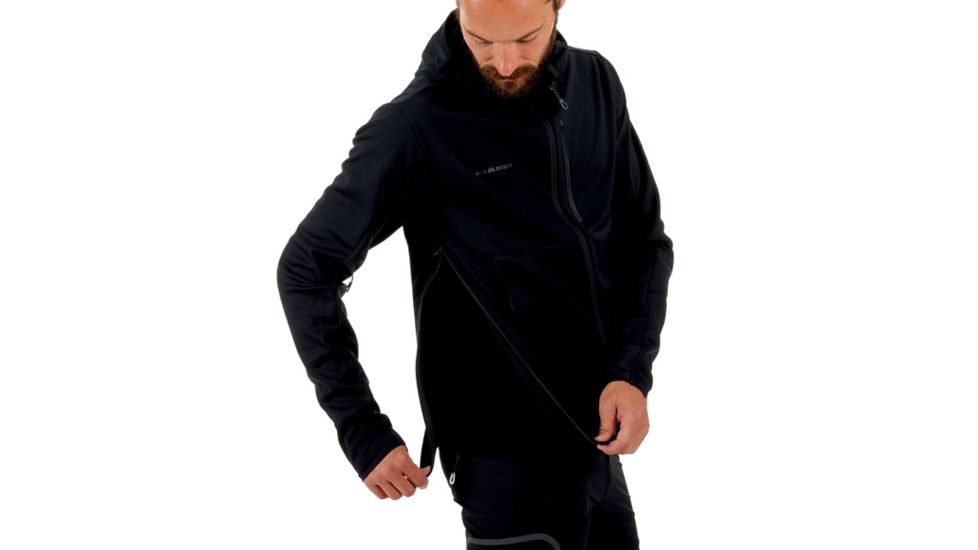 Mammut Ultimate V Hooded Softshell Jacket - Mens, Black-Black, M, 1011-00061-0052-114