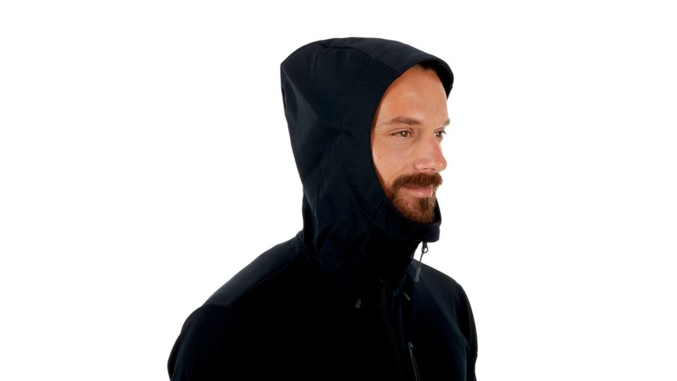 Mammut Ultimate V Hooded Softshell Jacket - Mens, Black-Black, M, 1011-00061-0052-114