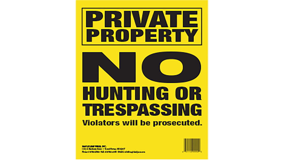Maple Leaf Press Maple Leaf No Trespassing Sign 1406122, Yellow, NTP-4-25
