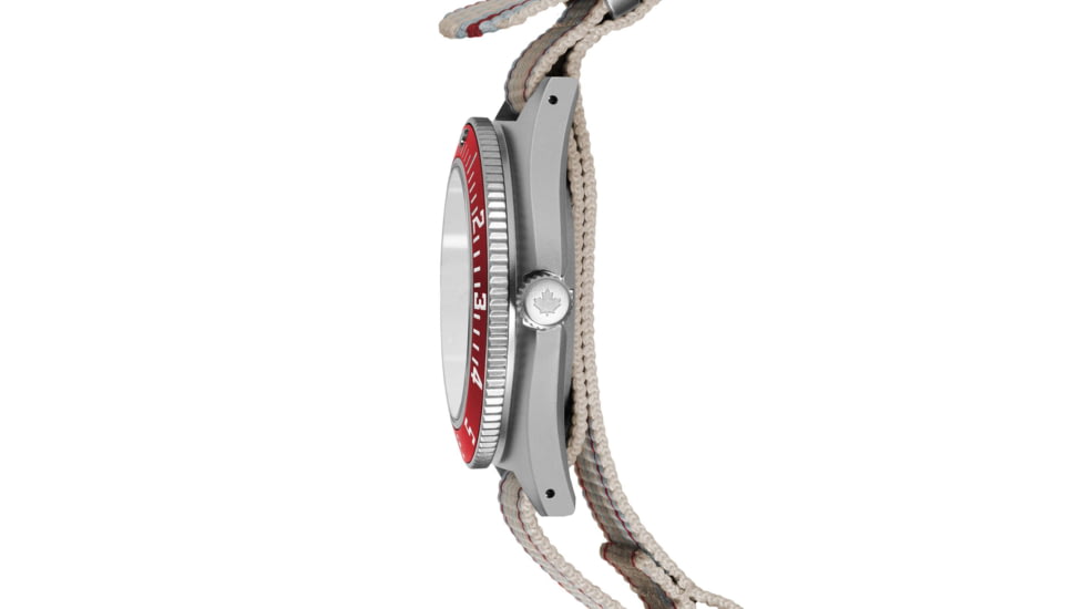 Marathon Adanac Maple Steel Navigator w/ Date Automatic Unisex Watches, Sapphire, 41mm, Red,, Red and White, WW194030SS-1601