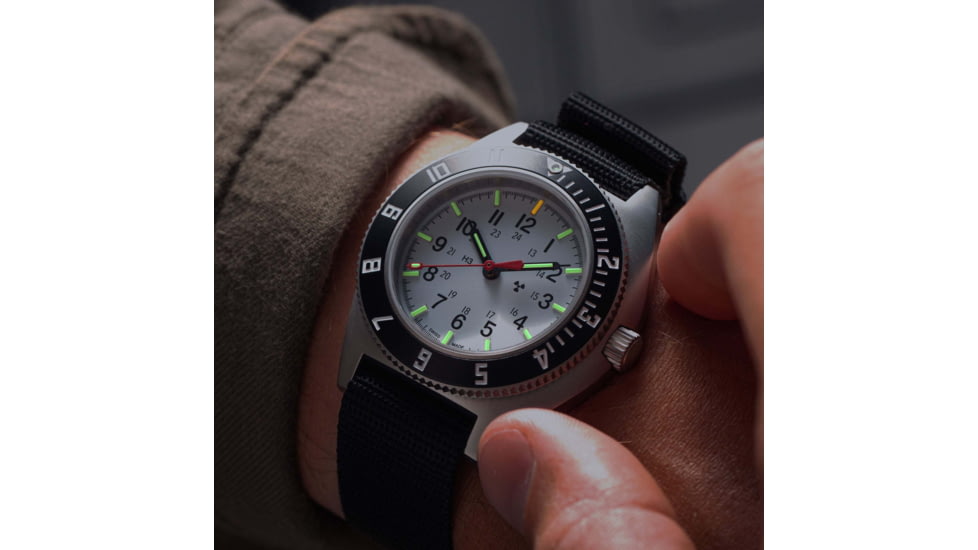 Marathon Arctic Steel Navigator Automatic Unisex Watches, 41mm, Sapphire, Ballistic Nylon Strap, Black, WW194029SS-0501