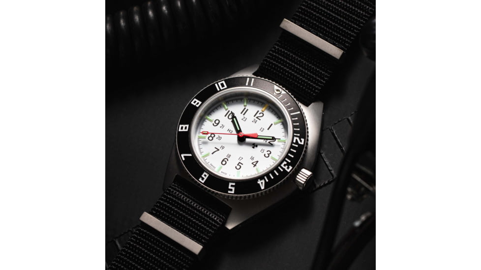 Marathon Arctic Steel Navigator Automatic Unisex Watches, 41mm, Sapphire, Nylon Defstan Strap, Black, WW194029SS-0503