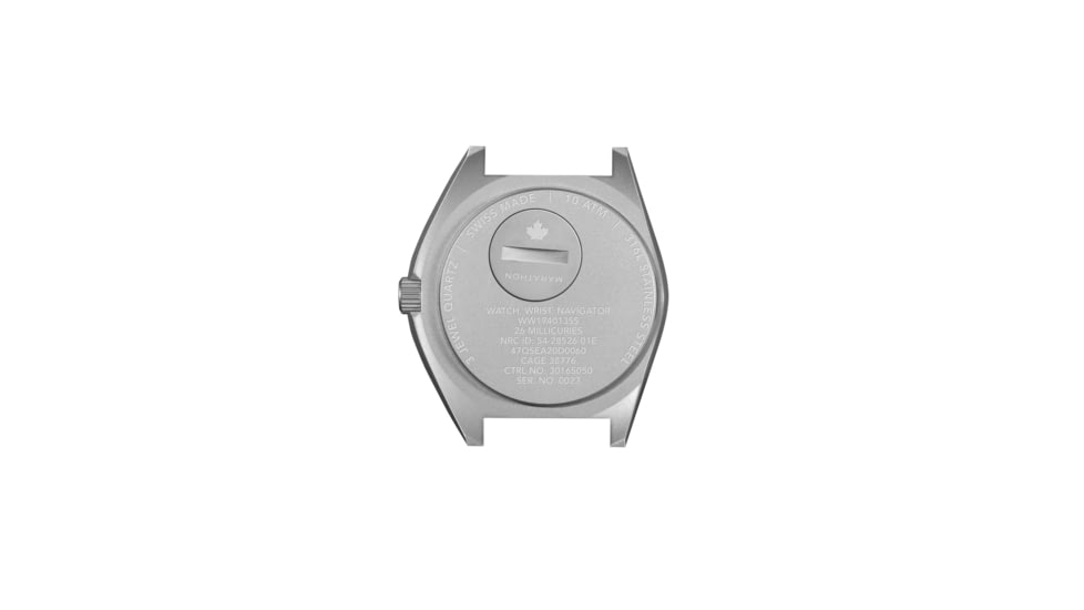 Marathon Arctic Steel Navigator W/ Date On Ballistic Nylon Watch, 11in, White, 41mm, WW194013SS-0501