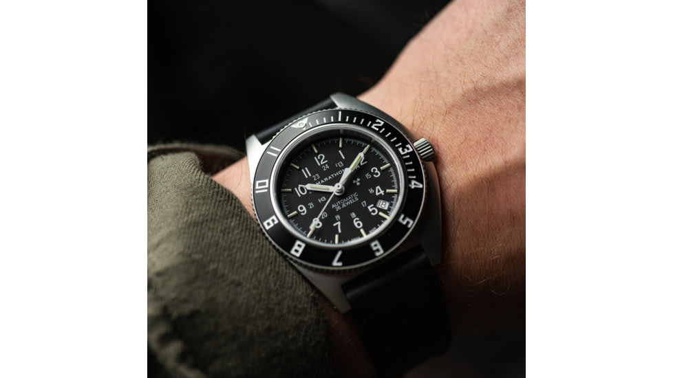 Marathon Steel Navigator w/ Date Automatic Unisex Watches, 41mm, Sapphire, Ballistic Nylon Strap, Black, WW194030SS-0101