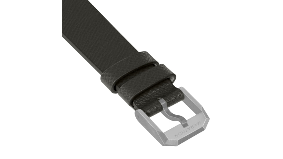 Marathon Cross Hatch 2-Piece Strap, Italian Leather, Parkerized Buckle, 20mm, Moss Green, Extra Long, WS-LT-MGPS-20-XL