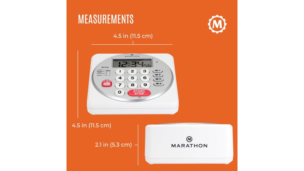 Marathon Direct Entry Digital Timer, White, TI030018-WH