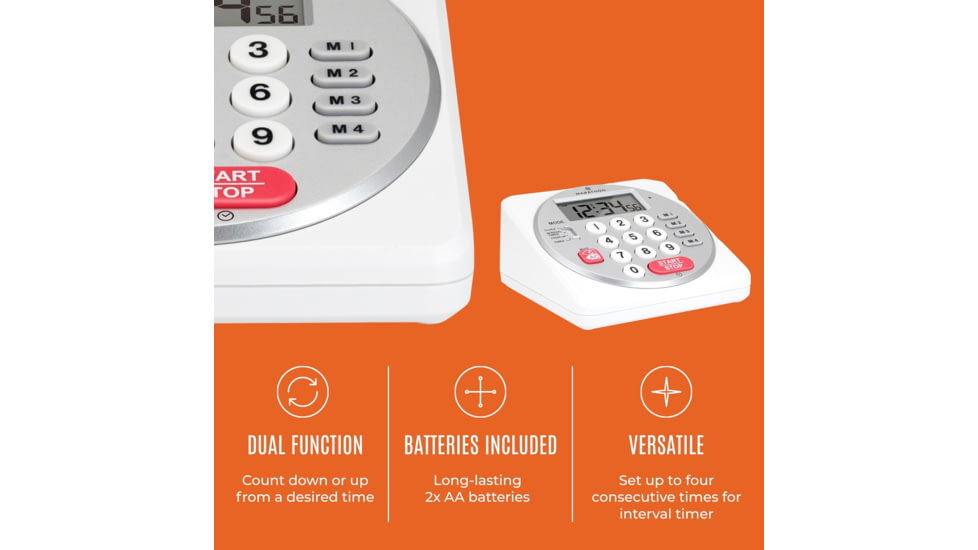 Marathon Direct Entry Digital Timer, White, TI030018-WH