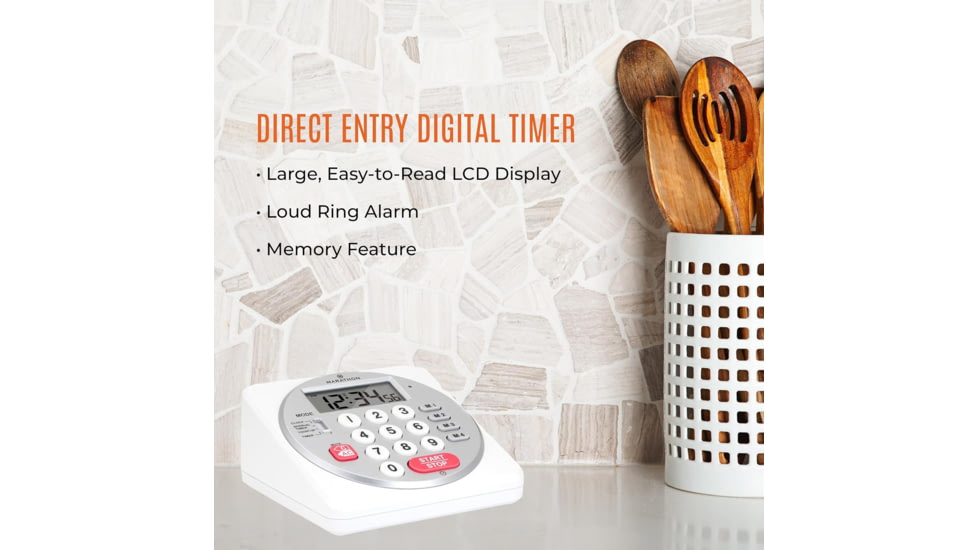 Marathon Direct Entry Digital Timer, White, TI030018-WH