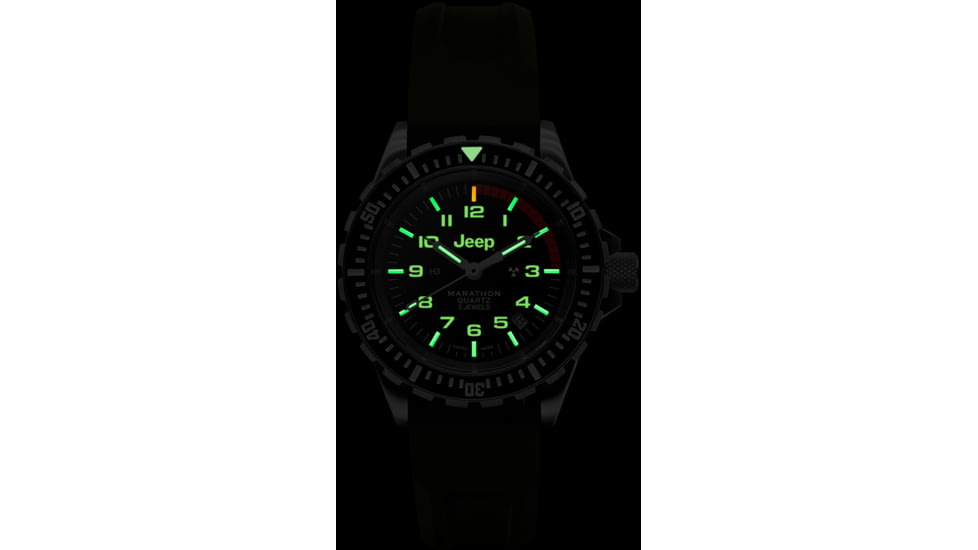 Marathon JEEP TSAR on Rubber OD Green Watch, Black, 41mm, WW194007SS-4101