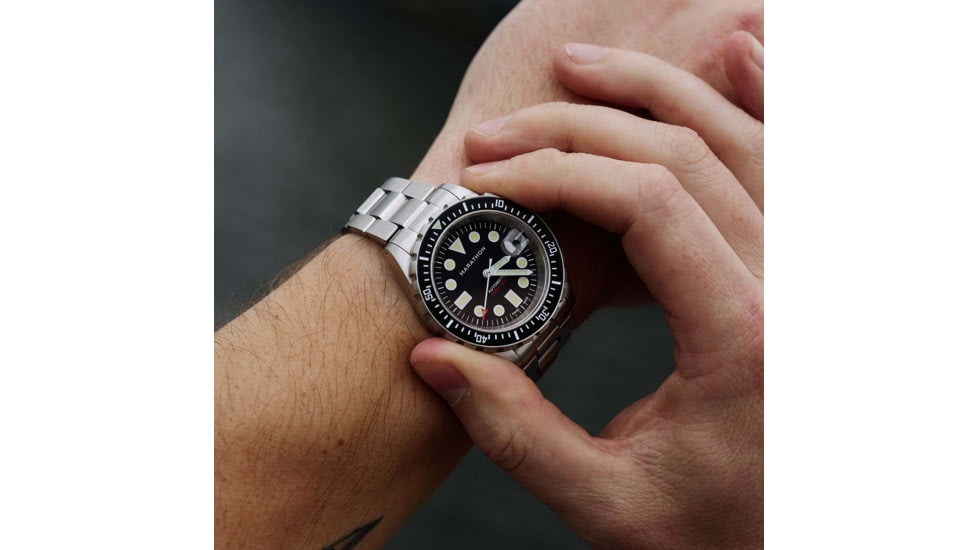 Marathon Original SAR w/ Date Watches, Bracelet, 41mm, Black, WW194006SS-2001