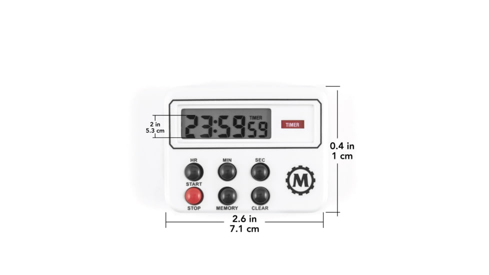 Marathon 24 Hour Compact Digital Timer, White, TI080004-WH