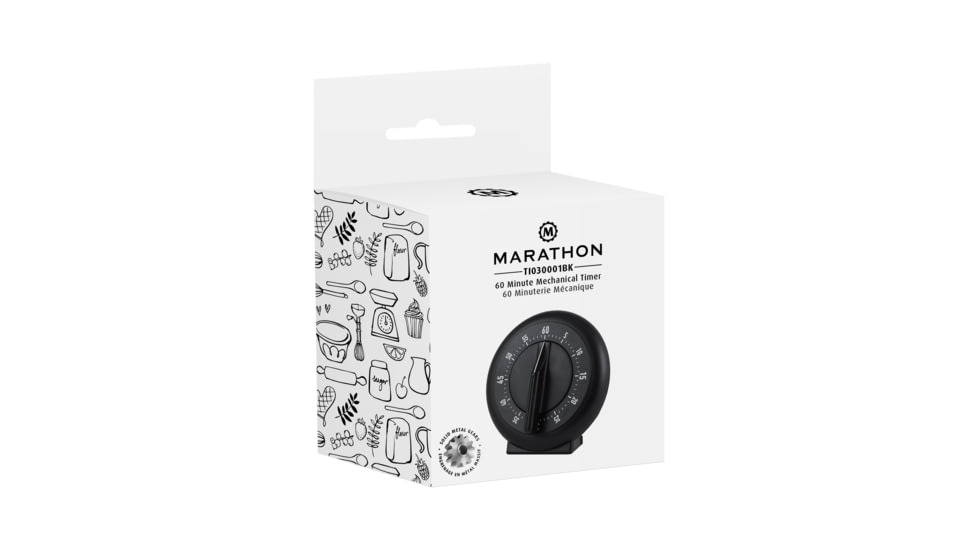 Marathon 60-Minute Wind-Up Timer, Black, TI030001-BK