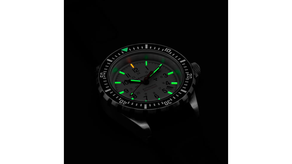 Marathon Arctic Edition Large Divers Automatic Watches, NGM, Black Rubber Strap, White Dial, 41mm Diameter / 14mm Thickness, WW194006SS-0530