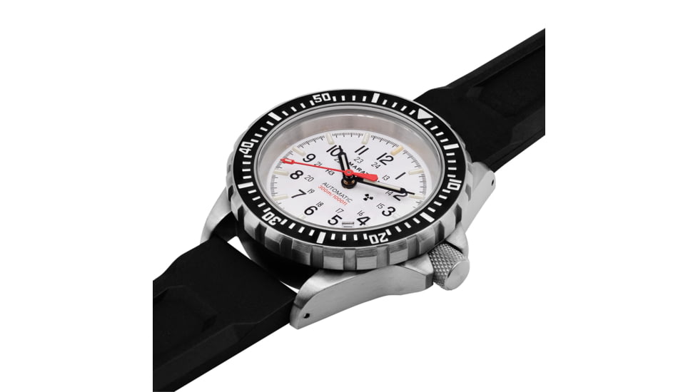 Marathon Arctic Edition Large Divers Automatic Watches, NGM, Black Rubber Strap, White Dial, 41mm Diameter / 14mm Thickness, WW194006SS-0530