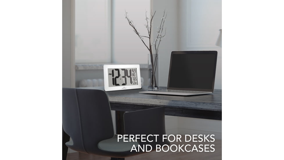 Marathon Atomic Digital Wall Clock, White, 9.5in x 1in x 6in, CL030068-WH-SS-NA