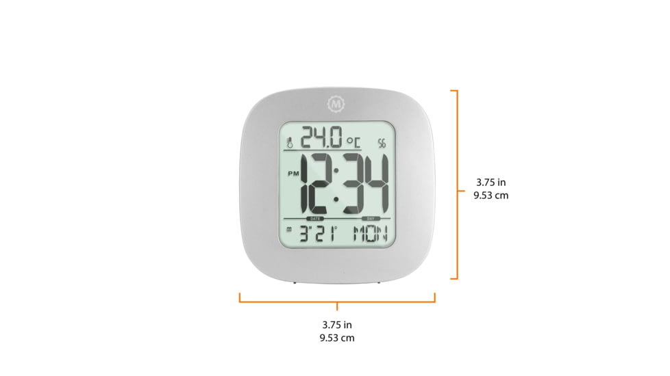 Marathon Compact Alarm Clock w/Temperature and Date, Graphite Gray, CL030058-GG-00-NA