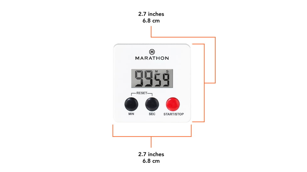 Marathon Digital 100 Minute Timer w/Magnetic Clip, Black, TI080006-WH