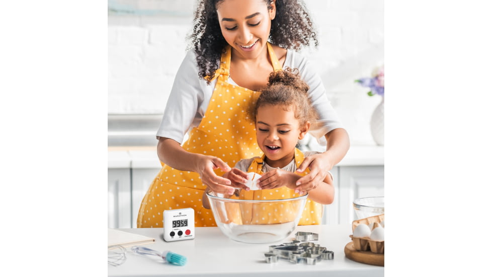 Marathon Digital 100 Minute Timer w/Magnetic Clip, Black, TI080006-WH