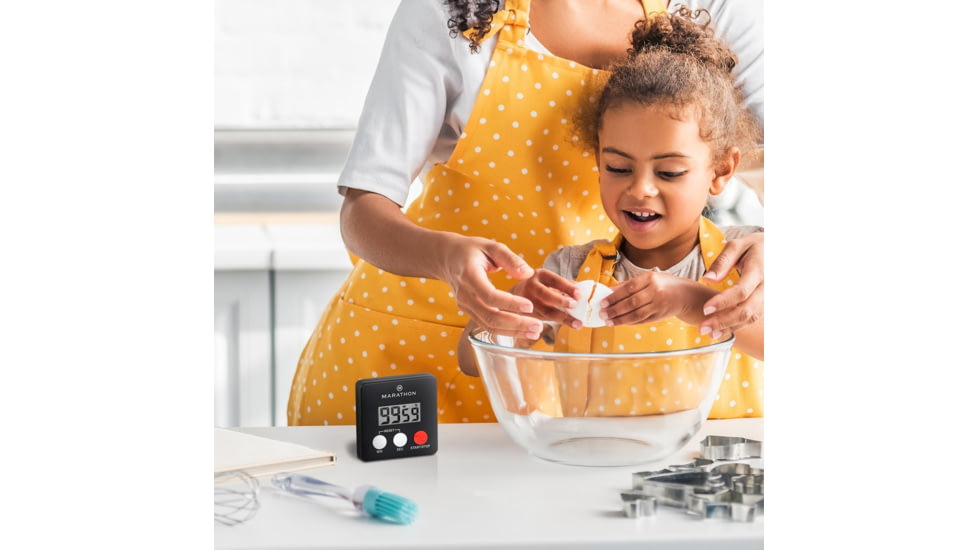 Marathon Digital 100 Minute Timer w/Magnetic Clip, White, TI080006-BK