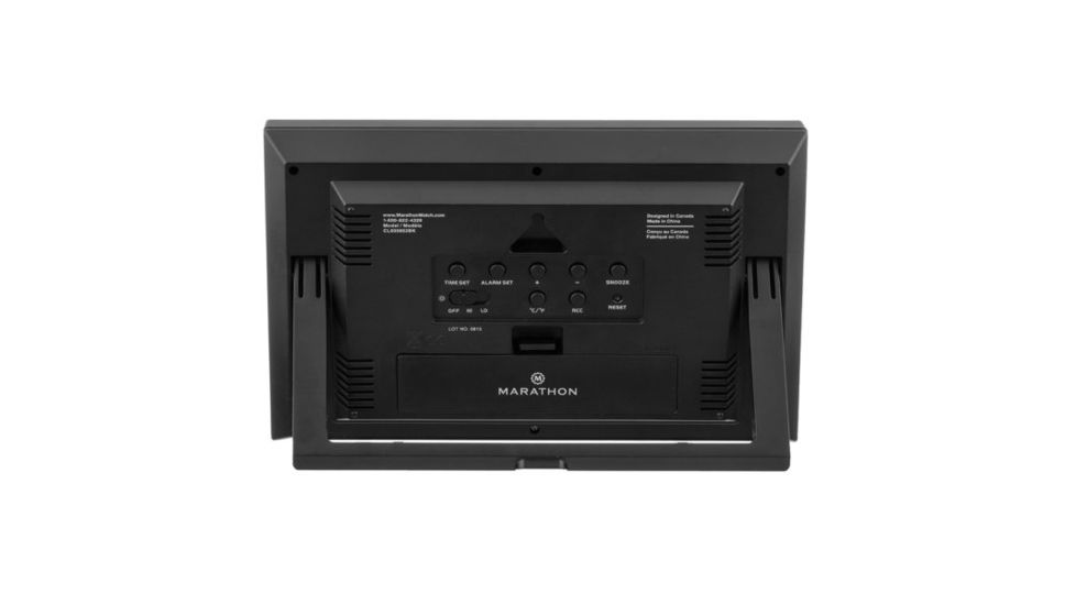 Marathon Digital Wall Clock w/Auto-Night Light, Black CL030052BK