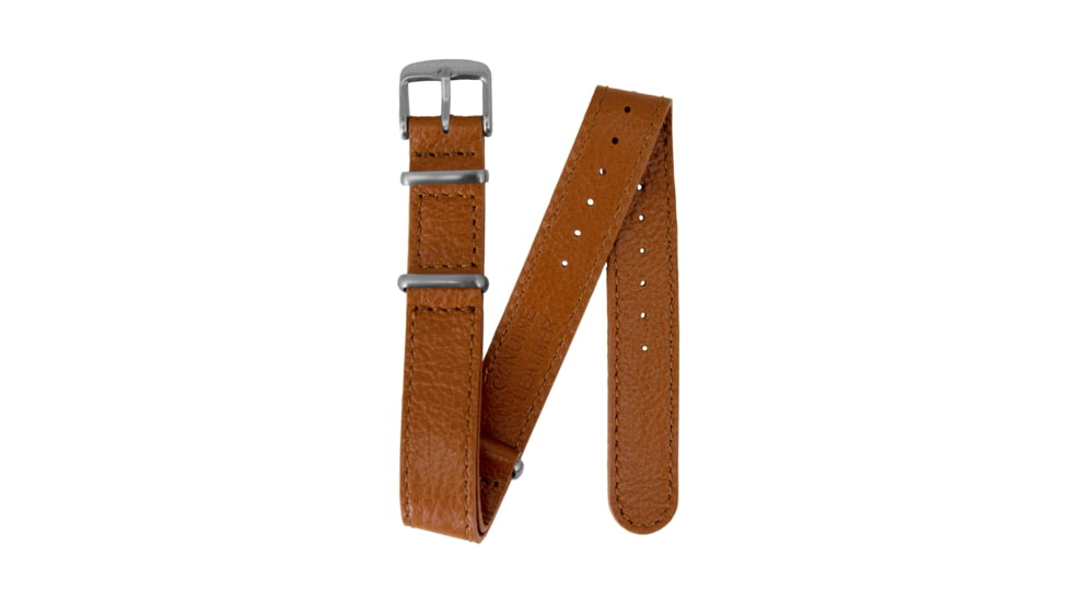 Marathon Leather Nato Watch Strap, 16mm, Dark Tan, WS-LDS-DTSS-16-11