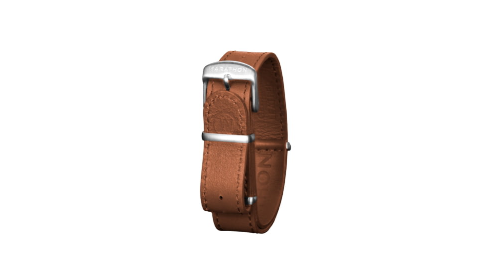 Marathon Leather Nato Watch Strap, 16mm, Dark Tan, WS-LDS-DTSS-16-11