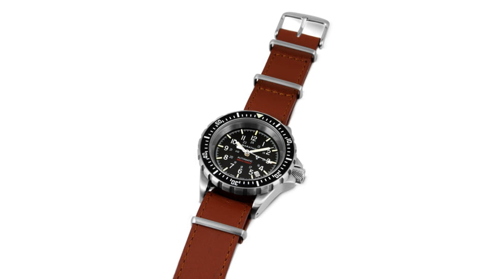 Marathon Leather Nato Watch Strap, 20mm, Dark Tan, WS-LDS-DTSS-20-11