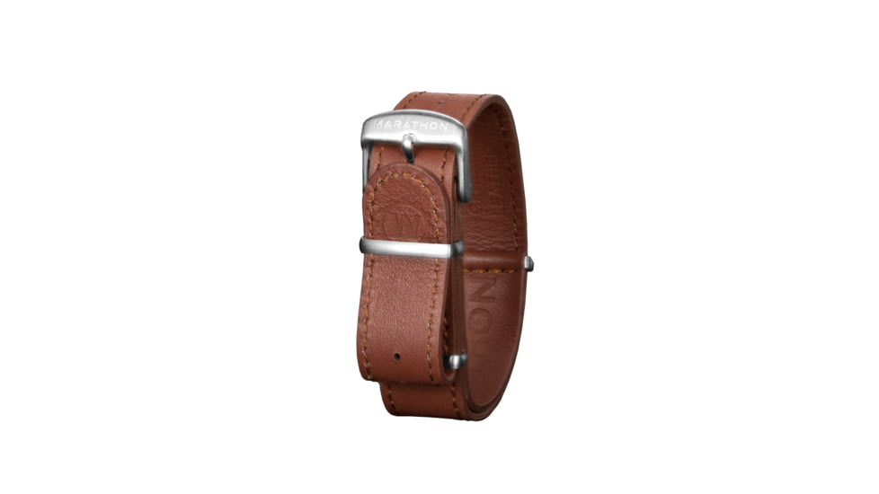 Marathon Leather Nato Watch Strap, 20mm, Dark Tan, WS-LDS-DTSS-20-11