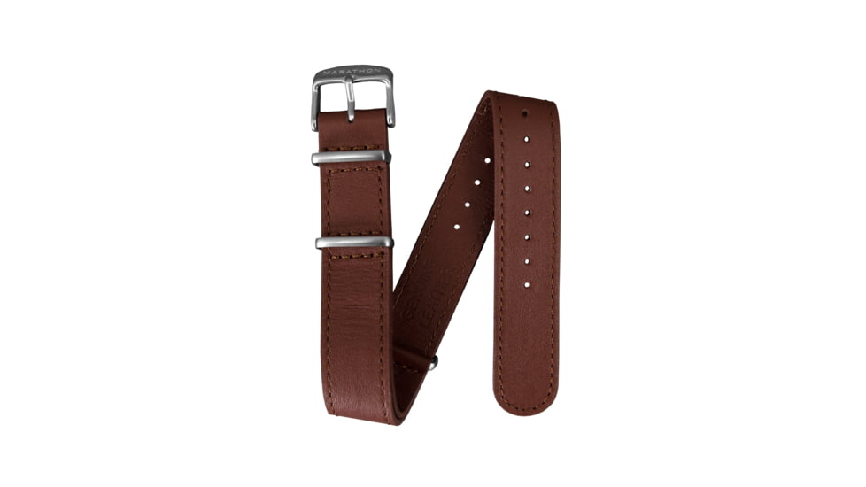 Marathon Leather Nato Watch Strap, 22mm, Dark Tan, WS-LDS-DTSS-22-11