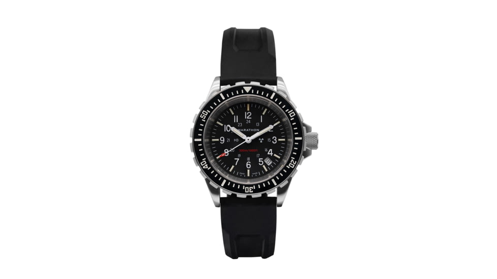 Marathon Search and Rescue Divers Quartz Wristwatch, TSAR, No Markings, Black, WW194007SS-0130