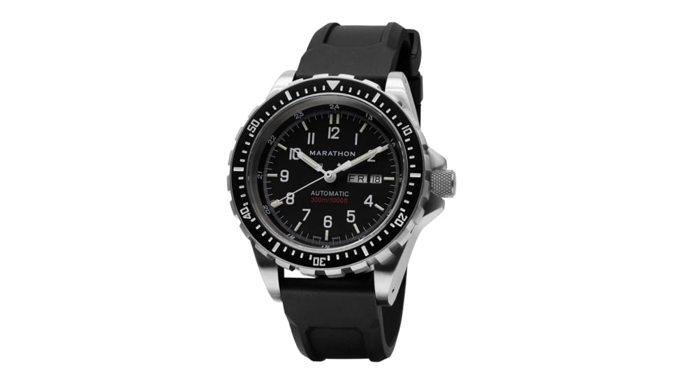 Marathon Search and Rescue Jumbo Divers Automatic Bilingual Wristwatch, JDD, Black, WW194021SS-0130
