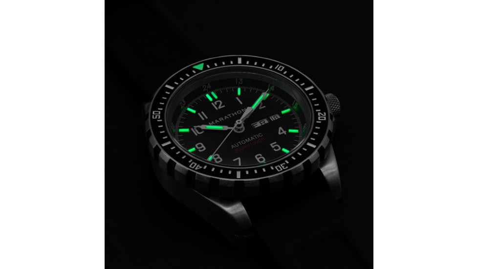Marathon Search and Rescue Jumbo Divers Automatic Bilingual Wristwatch, JDD, Black, WW194021SS-0130