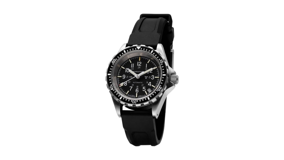 Marathon Search and Rescue Medium Divers Automatic Wristwatch, Black, WW194026SS-0130