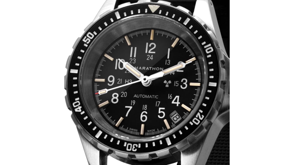 Marathon Search and Rescue Medium Divers Automatic Wristwatch, Black, WW194026SS-0130
