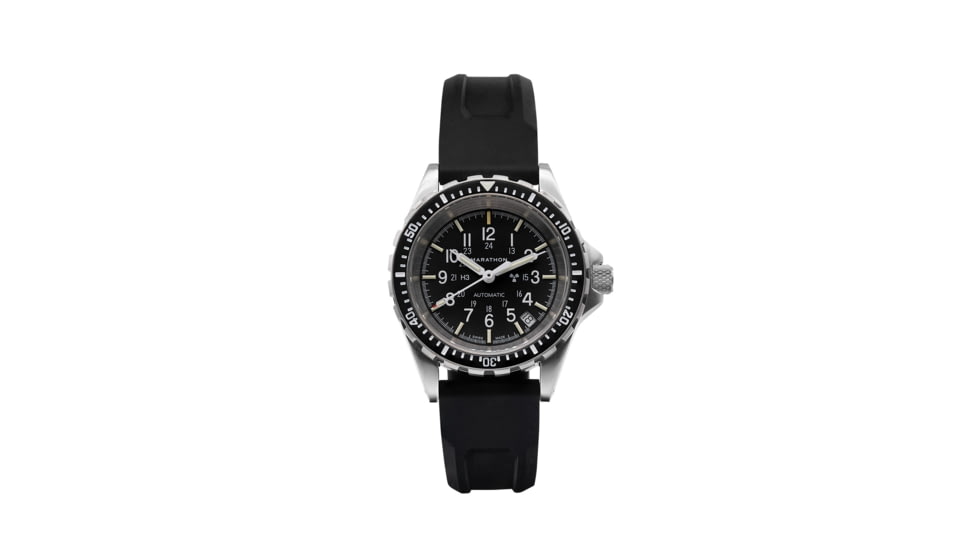 Marathon Search and Rescue Medium Divers Automatic Wristwatch, Black, WW194026SS-0130