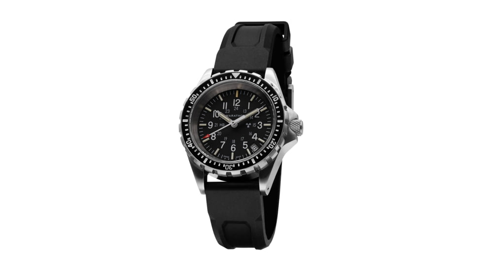 Marathon Search and Rescue Medium Divers Quartz Wristwatch, Black, WW194027SS-0130