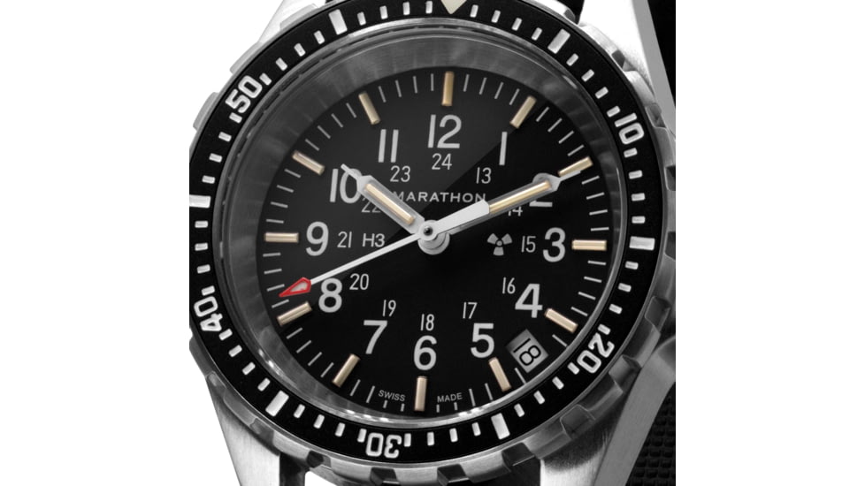 Marathon Search and Rescue Medium Divers Quartz Wristwatch, Black, WW194027SS-0130