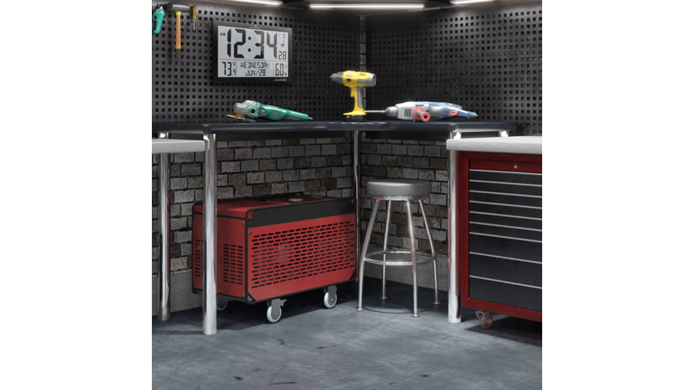 Marathon Slim Jumbo Atomic Digital Wall Clock, Black, 14.6in x 1.2in x 9in, CL030062-BK-FD-NA