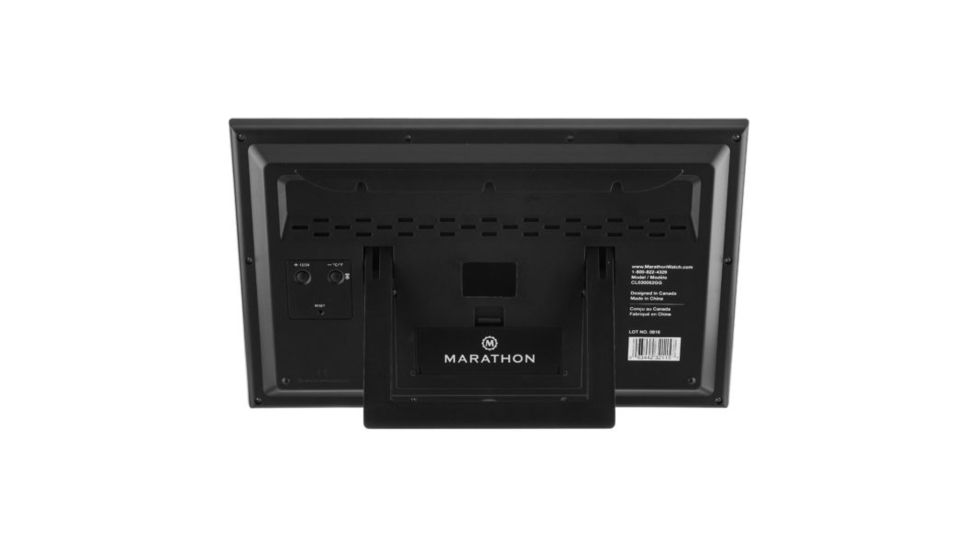 Marathon Slim-Jumbo Atomic Digital Wall Clock, Wood, CL030062-WD-JB-NA