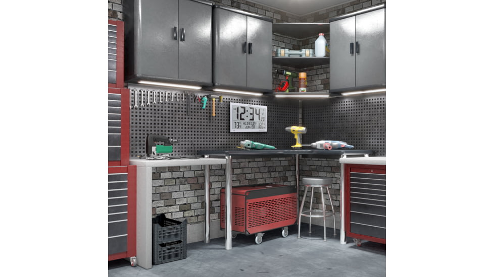 Marathon Slim Jumbo Atomic Digital Wall Clock, Graphite Grey, 14.6in x 1.2in x 9in, CL030062-GG-FD-NA