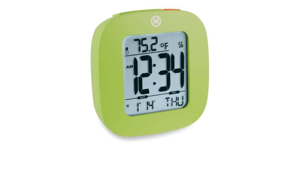 Marathon Small Compact Alarm Clock, Green, 3in x 1in x 3in, CL030058-GR-00-NA