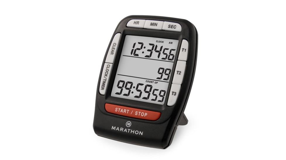 Marathon Triple Timer w/Clock Function, White, TI030007