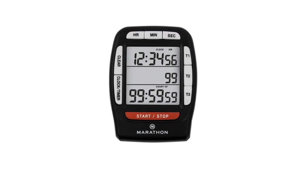 Marathon Triple Timer w/Clock Function, White, TI030007