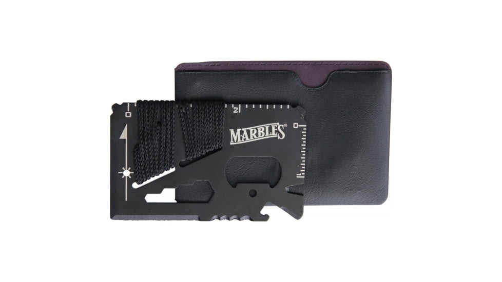 Marbles Survival Card, 3.38in X 2.13in X 0.13in, Tools Include Metric Ruler L Ruler L Bottle Opener L Hex/Bit Driver L Screwdriver Tip L Lanyard Loop L Small Blade, BM010738