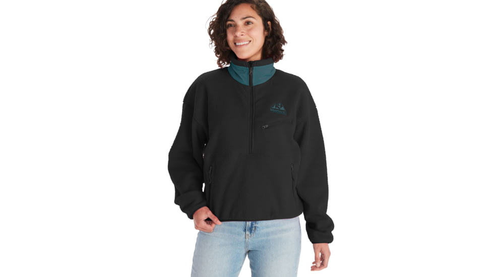 Marmot 94 E.C.O. Recycled Fleece - Womens, Black/Dark Jungle, Large, M14197-23573-L